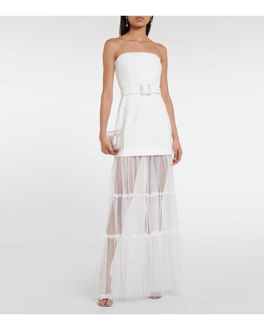 Rebecca Vallance White Bridal Mirabella Tulle And Crepe Gown