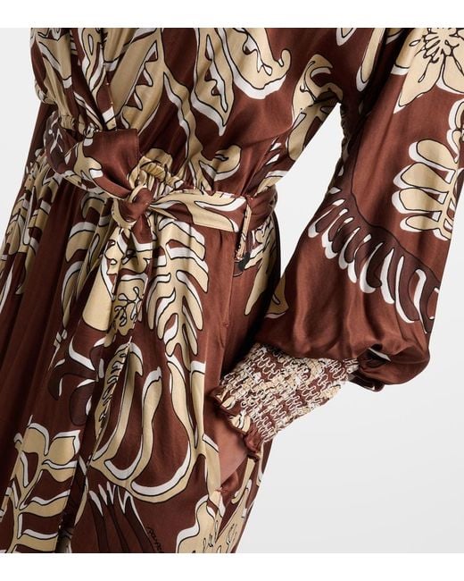 Poupette Brown Kristen Printed Maxi Dress