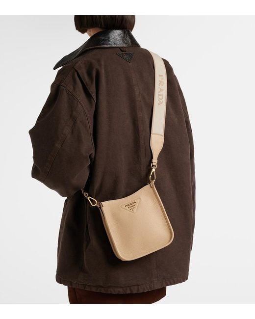 Prada Natural Mini Leather Shoulder Bag