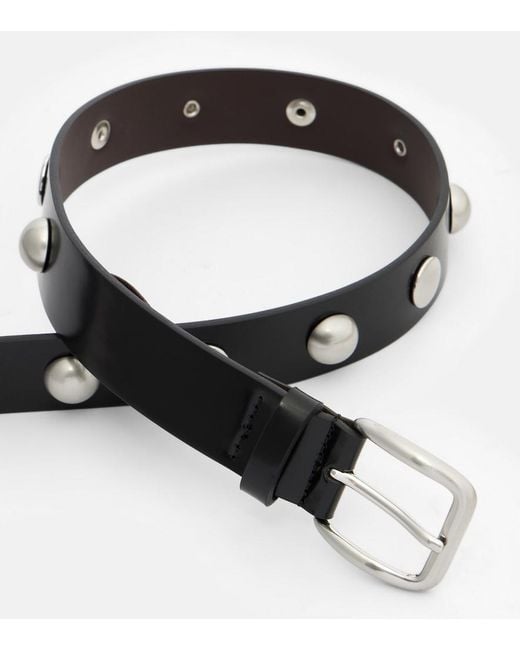 Nour Hammour Black Studded Leather Belt