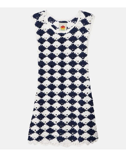 Farm Rio Blue Top Aus Haekelstrick