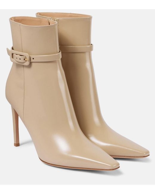 Gianvito Rossi Natural 95 Patent Leather Ankle Boots