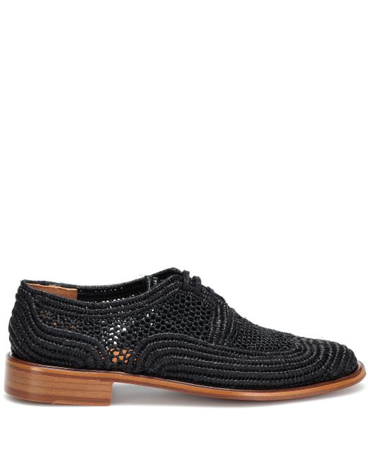 Clergerie Japaille Raffia Derby Shoes 