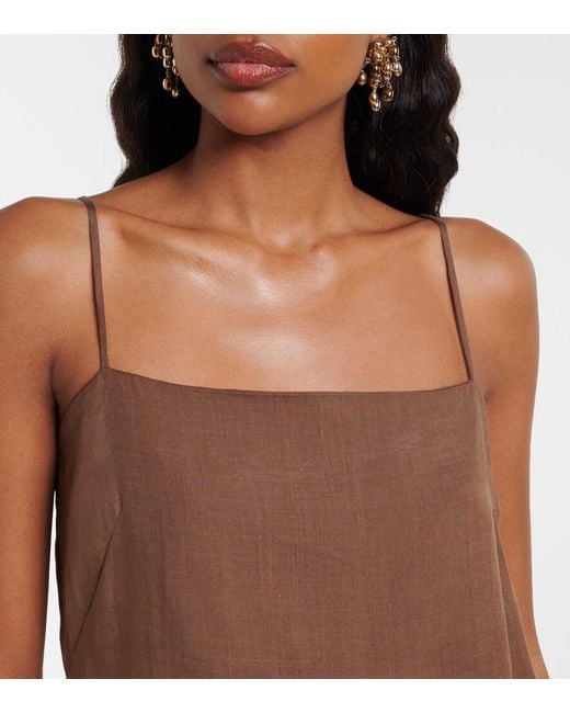 Leset Brown Niko Ramie Minidress