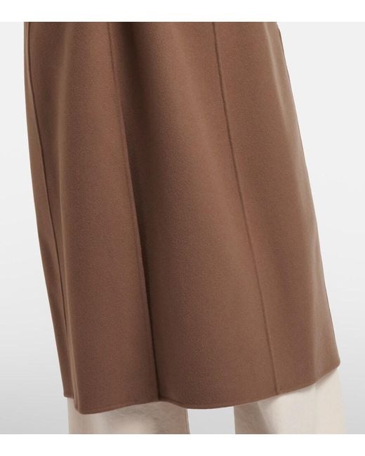 Max Mara Brown Dama Virgin Wool Wrap Coat