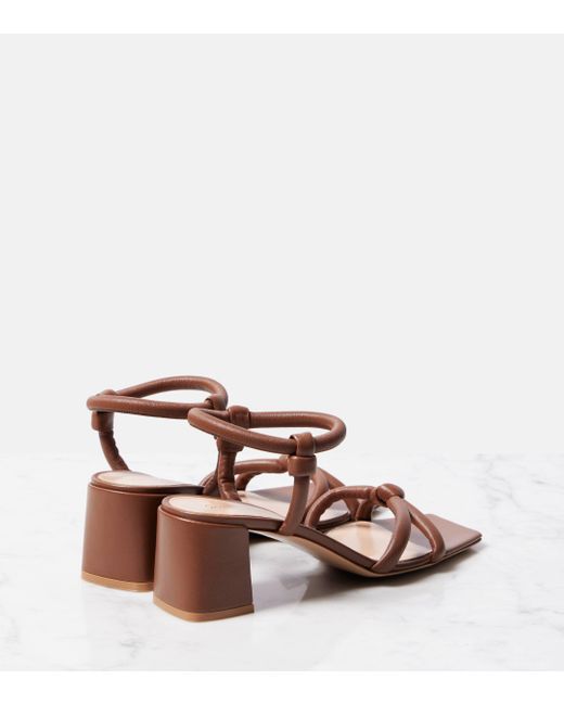 Gianvito Rossi Pink Juno 55 Leather Sandals