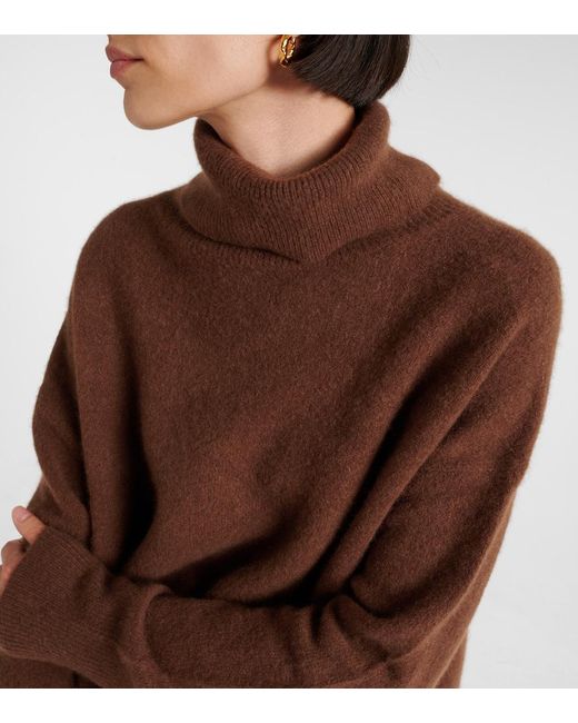 Joseph Brown Cashmere-Blend Turtleneck Sweater