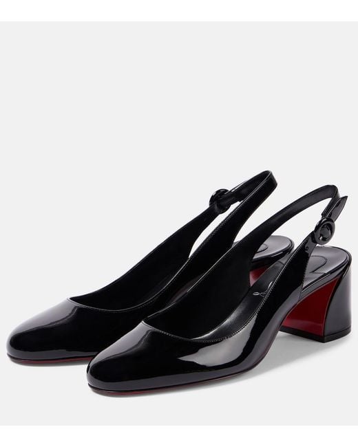 Christian Louboutin Black So Jane 55 Slingback Patent Pump