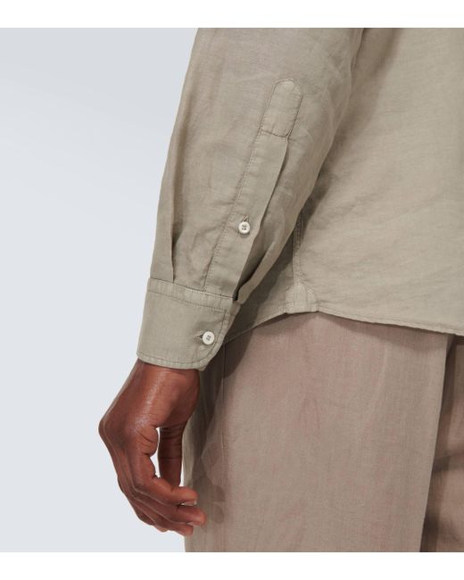 Brunello Cucinelli Natural Linen And Cotton Shirt for men