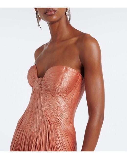 Maria Lucia Hohan Red Nadira Silk Bustier Gown