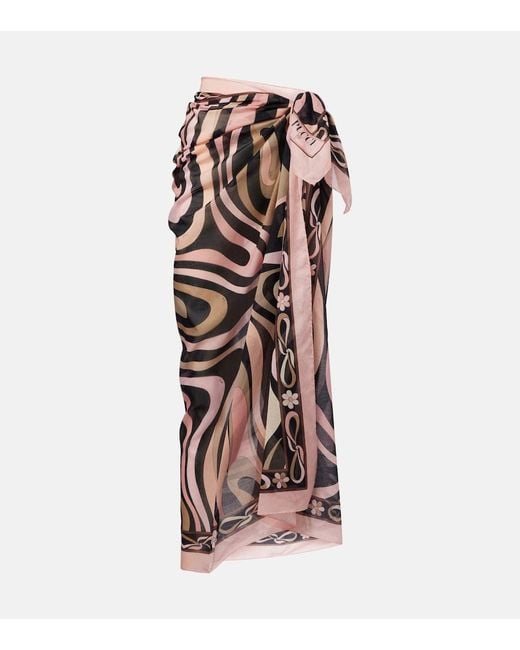 Emilio Pucci Pink Marmo Cotton Beach Cover-Up
