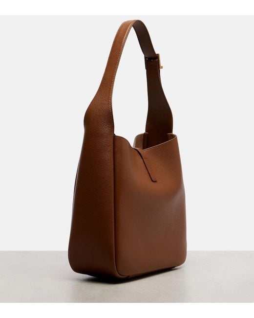 Saint Laurent Brown Le 5 A 7 Small Leather Tote Bag