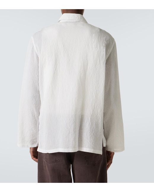 Our Legacy White Haven Striped Overshirt for men