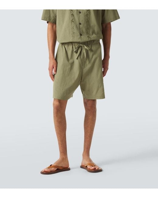 Commas Green Mid-Rise Shorts for men