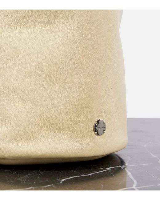 The Row Sporty Leather Pouch in Natural | Lyst