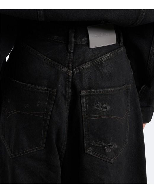 Balenciaga Black Mid-Rise Barrel-Leg Jeans
