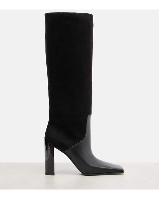Alaïa Black 90 Leather And Suede Knee-High Boots