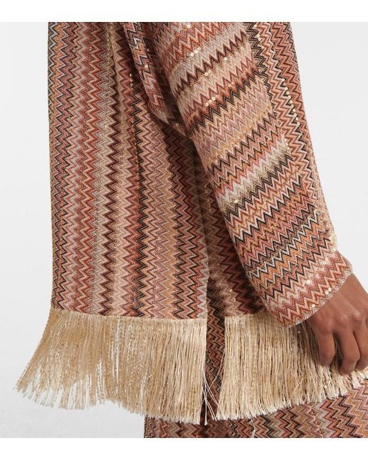 Missoni Pink Zigzag Fringed Lame Blouse