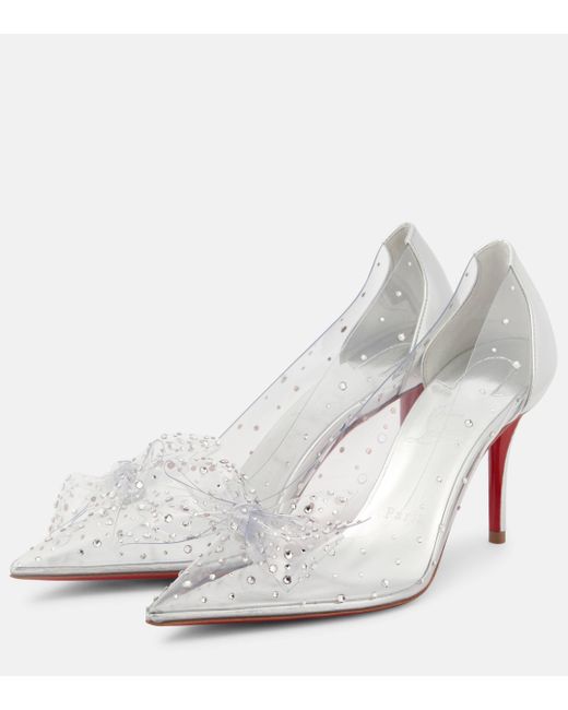 Christian Louboutin White Jelly Strass 80 Embellished Pvc Pumps