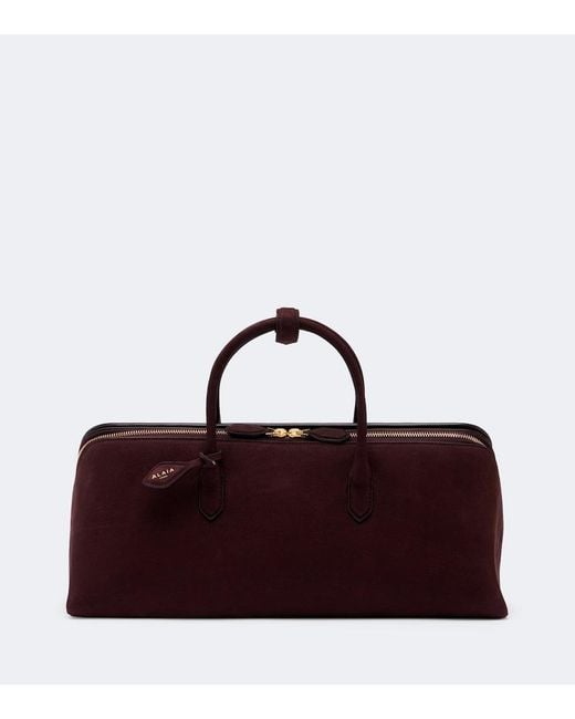 Alaïa Red Delta Medium Suede Top Handle Bag