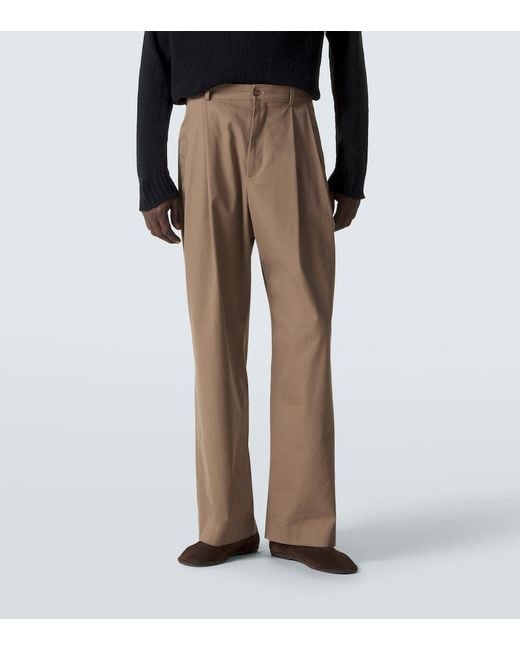 The Row Natural Tibor Cotton And Cashmere Wide-Leg Pants for men