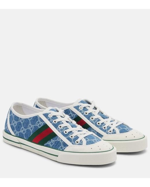 Gucci Blue Tennis 1977 Gg Denim Sneakers