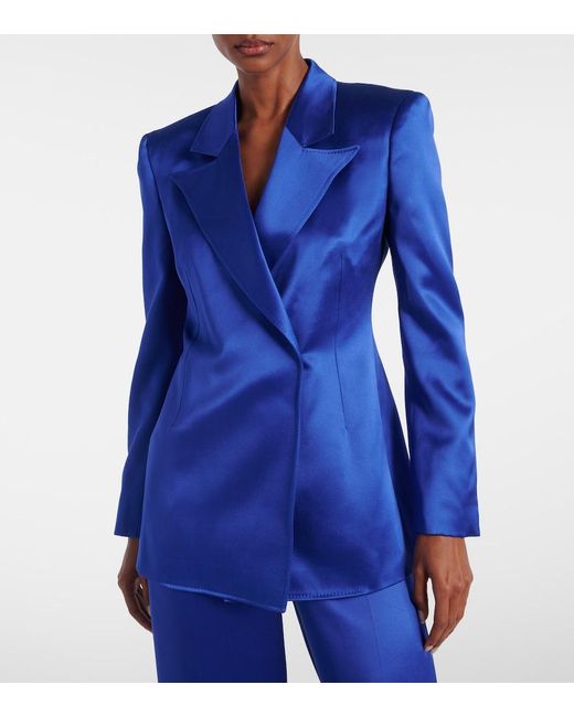 Gabriela Hearst Blue Aleah Silk Blazer
