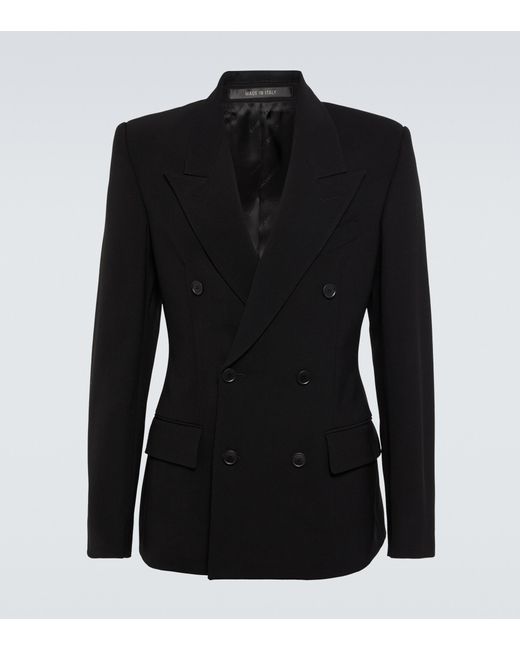 Balenciaga Wool-blend Double-breasted Blazer in Black for Men | Lyst
