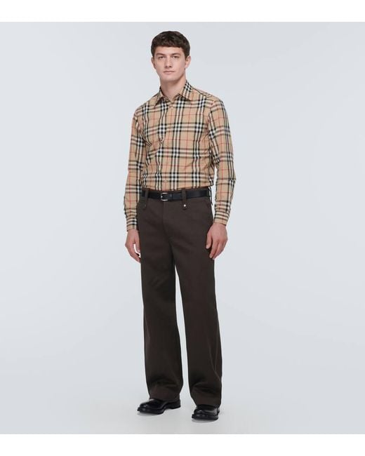 Camisa Caxton de algodon a cuadros Burberry de hombre de color Natural