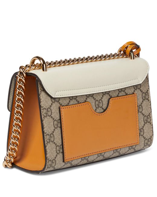 ショルダーバッグ・ポシェット Natural Padlock GG Small Leather Shoulder Bag Padlock small shoulder bag in beige and ebony GG Supreme