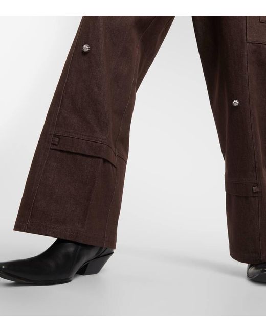 Pantalones Cargo Anchos De Tiro Alto DIDU de color Brown