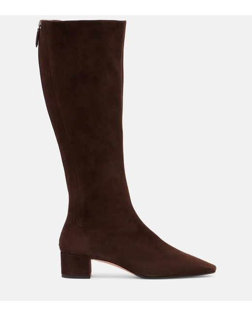 Aquazzura Brown Saint Honore 35 Suede Knee-High Boots