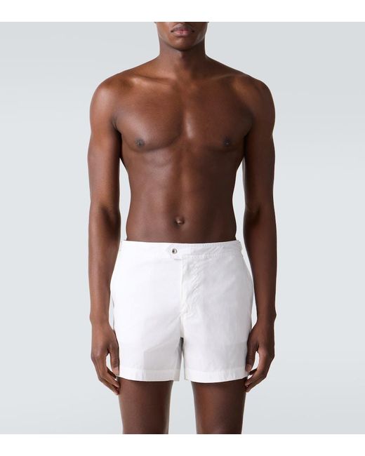 Tom Ford White Logo Swim Trunks for men