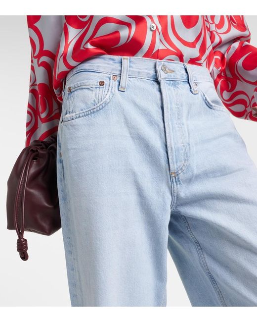 Agolde Blue Low Slung Baggy Wide-Leg Jeans