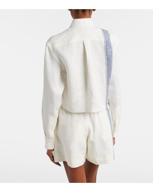 J.W. Anderson White Cropped Linen Shirt