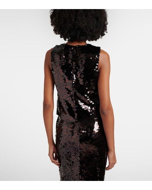 Staud Black Sequined Top