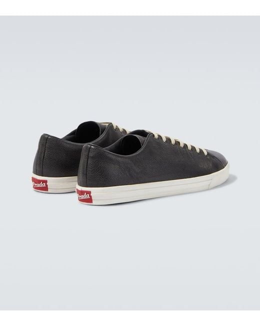 Prada Sneakers Aus Leder in Black für Herren
