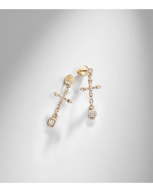 SHAY White 18Kt Drop Earrings With Diamonds