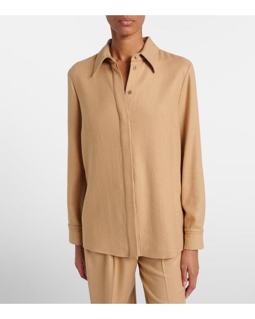 Gabriela Hearst Natural Cruz Cashmere And Silk Shirt