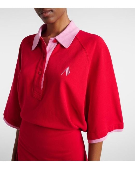 The Attico Red Cotton Polo Dress