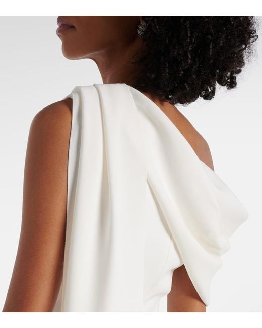 Roksanda White Bridal Maite 2 Caped One-Shoulder Gown