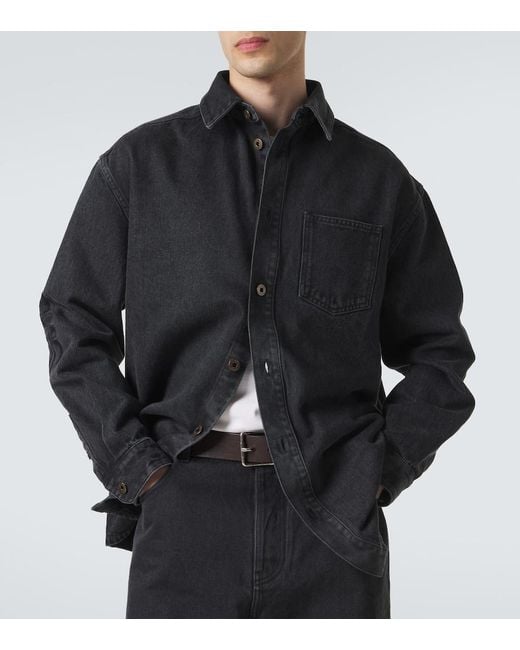Loewe Black Anagram Denim Overshirt for men