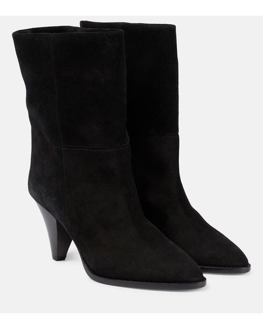 Isabel Marant Black Ankle Boots Rouxa Aus Veloursleder