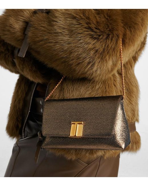 Tom Ford Natural Nobile Small Metallic Clutch