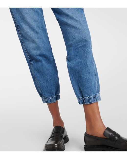 Citizens of Humanity Blue Agni Mid-rise Twill Tapered Pants