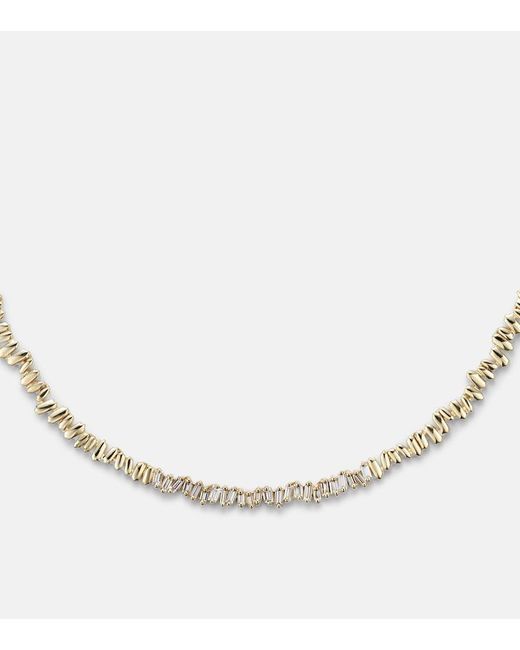 Suzanne Kalan Metallic 18Kt Tennis Necklace With Diamonds