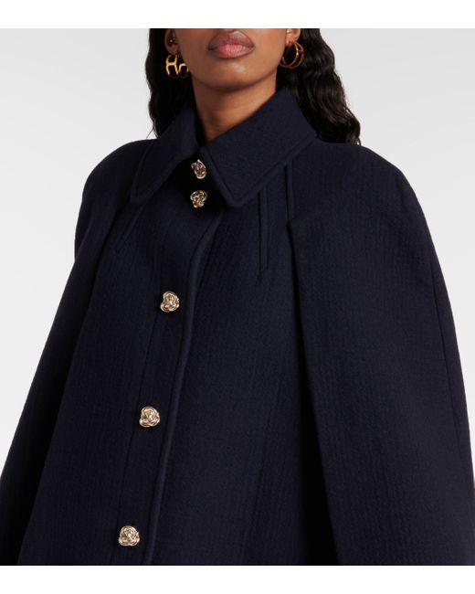 Chloé Blue Cape-effect Wool Coat