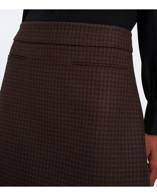 Gucci Brown Checked Wool-Blend Miniskirt