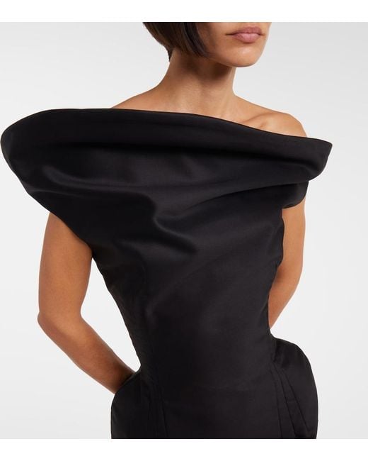Magda Butrym Black Asymmetric Cotton Corset Dress