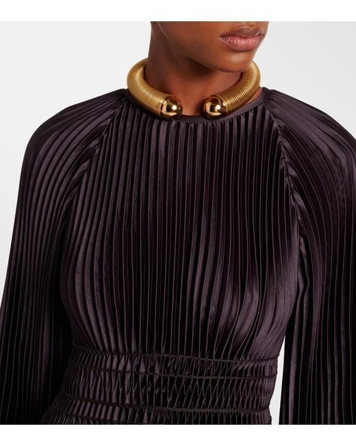 Joseph Black Ortiz Pleated Midi Dress